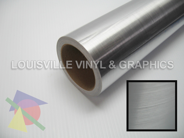 25 Wide Brushed Silver Chrome Vinyl Sign Film Roll  