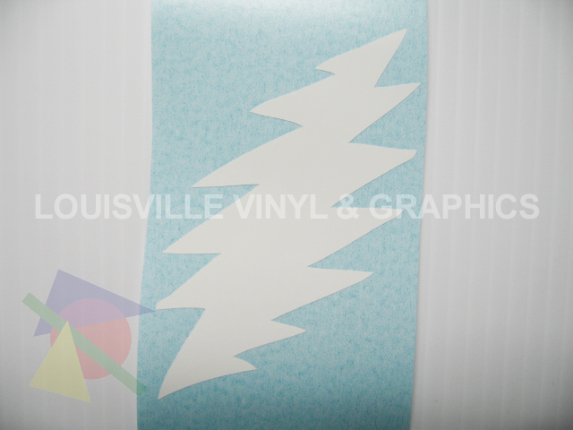 White Gloss Grateful Dead Lightning Bolt Vinyl Decal  