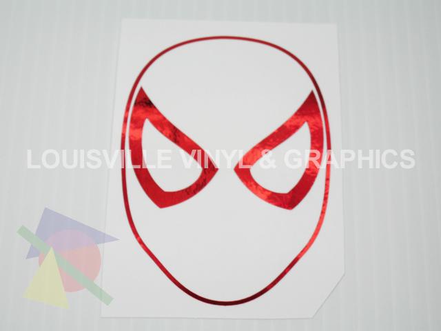Red Chrome Spiderman Mask Outline Vinyl Decal  